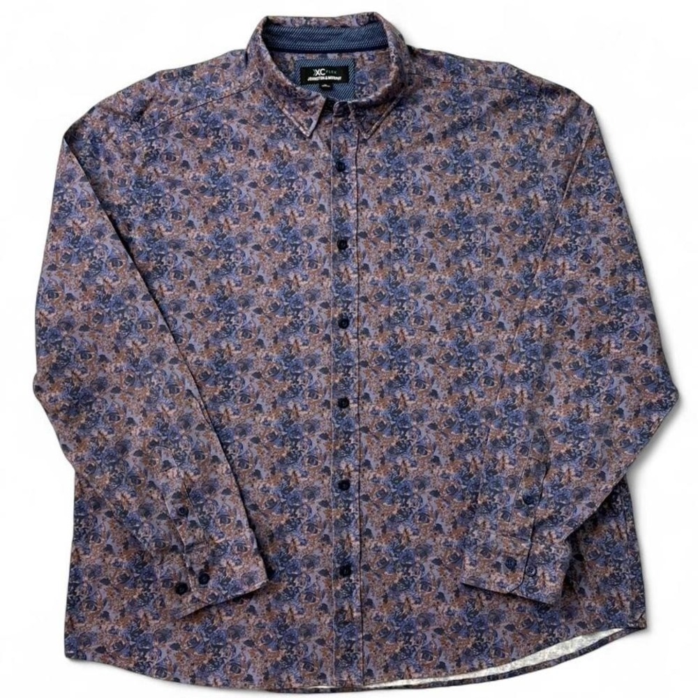 Johnston & Murphy XC Flex Floral Button Down Shirt Men's XL‎ Long Sleeve 0259